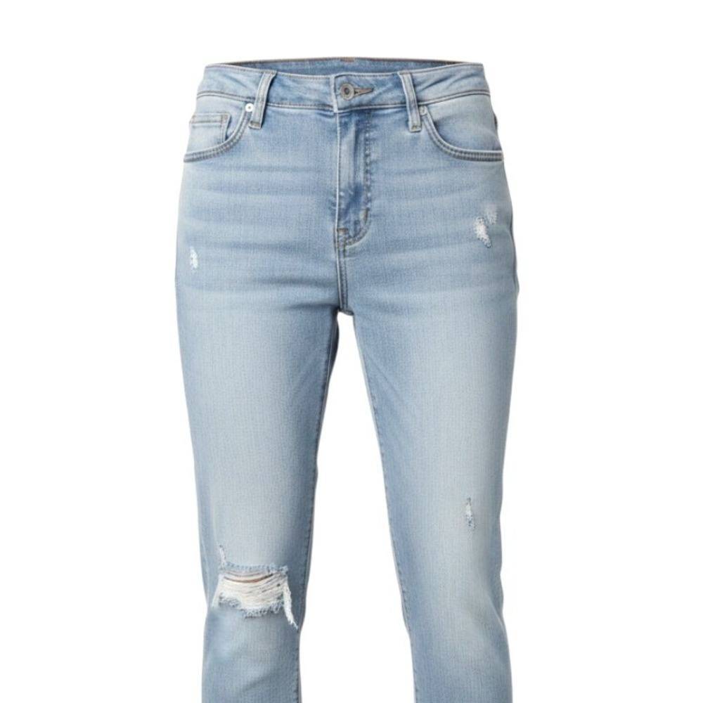 ALTAR'D STATE Light Wash Distressed High Rise Straight Leg Jeans Size 27 EUC